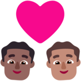 情侣: 男人男人中等-深肤色中等肤色emoji素材一 160x160像素