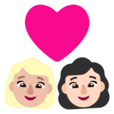 情侣: 女人女人中等-浅肤色较浅肤色emoji素材一 160x160像素