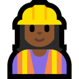 女建筑工人:中深色肤色emoji素材一 160x160像素