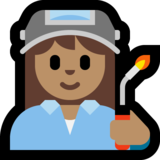 工厂女人:中等肤色emoji素材一 160x160像素