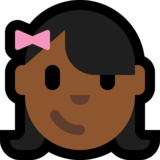 女孩：中黑肤色emoji素材一 160x160像素