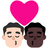 亲吻: 男人男人较浅肤色较深肤色emoji素材一 160x160像素