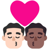 亲吻: 男人男人较浅肤色中等-深肤色emoji素材一 160x160像素
