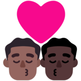 亲吻: 男人男人中等-深肤色较深肤色emoji素材一 160x160像素