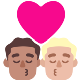 亲吻: 男人男人中等肤色中等-浅肤色emoji素材一 160x160像素