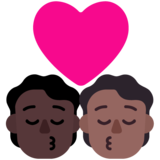 亲吻: 成人成人较深肤色中等-深肤色emoji素材一 160x160像素