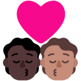 亲吻: 成人成人较深肤色中等肤色emoji素材一 160x160像素