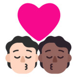 亲吻: 成人成人较浅肤色中等-深肤色emoji素材一 160x160像素