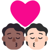 亲吻: 成人成人中等-深肤色较浅肤色emoji素材一 160x160像素