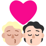亲吻: 成人成人中等-浅肤色较浅肤色emoji素材一 160x160像素