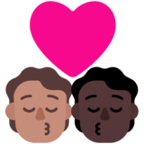亲吻: 成人成人中等肤色较深肤色emoji素材一 160x160像素