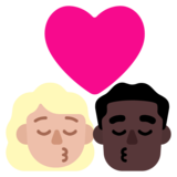 亲吻: 女人男人中等-浅肤色较深肤色emoji素材一 160x160像素