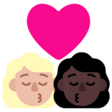 亲吻: 女人女人中等-浅肤色较深肤色emoji素材一 160x160像素