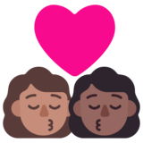 亲吻: 女人女人中等肤色中等-深肤色emoji素材一 160x160像素
