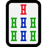 麻将牌七饼、七筒emoji素材一 160x160像素