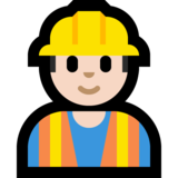 男建筑工人:浅肤色emoji素材一 160x160像素