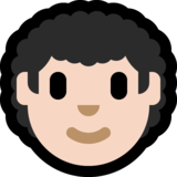 男:肤色浅,卷发emoji素材一 160x160像素