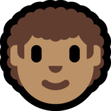男士:中等肤色,卷发emoji素材一 160x160像素