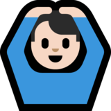 做“好”手势的男人:浅肤色emoji素材一 160x160像素