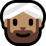 戴头巾的男士:中等肤色emoji素材一 160x160像素