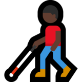 拿拐杖的男人:深色肤色emoji素材一 160x160像素