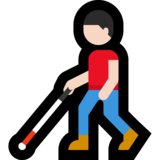 拿拐杖的男人：浅肤色emoji素材一 160x160像素