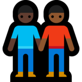 男士牵手:深色肤色,中深色肤色emoji素材一 160x160像素