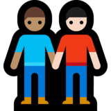 男士牵手:中等肤色,浅肤色emoji素材一 160x160像素