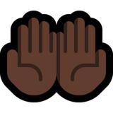手掌向上:深色肤色emoji素材一 160x160像素