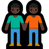 手牵手:深色肤色emoji素材一 160x160像素