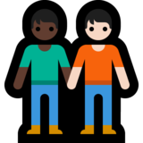 手牵手:深色肤色,浅色肤色emoji素材一 160x160像素