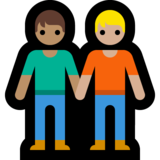 手牵手:中等肤色,中等肤色emoji素材一 160x160像素