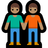 手牵手:中等肤色emoji素材一 160x160像素