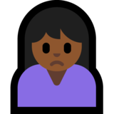 人皱眉头:中黑肤色emoji素材一 160x160像素
