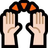 举手:浅肤色emoji素材一 160x160像素