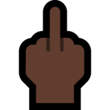 比中指的手:深色肤色emoji素材一 160x160像素