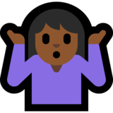 耸肩:中黑肤色emoji素材一 160x160像素