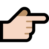 指向右边的手:浅肤色emoji素材一 160x160像素