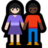 男女牵手:浅肤色,深肤色emoji素材一 160x160像素