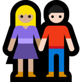 男女牵手:中浅肤色,浅肤色emoji素材一 160x160像素