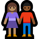 男女牵手:中肤色,中深色emoji素材一 160x160像素