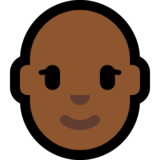 女性:中黑肤色,秃顶emoji素材一 160x160像素