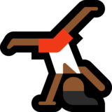 侧手翻的女人:中等深色肤色emoji素材一 160x160像素