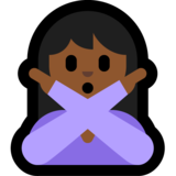 打“不”手势的女人:中黑肤色emoji素材一 160x160像素