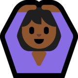 做“好”手势的女人:中黑肤色emoji素材一 160x160像素