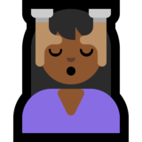 女性按摩:中黑肤色emoji素材一 160x160像素