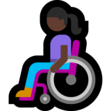 坐在手动轮椅上的女人:深色肤色emoji素材一 160x160像素