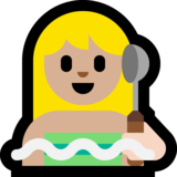 蒸汽房女性:中浅肤色emoji素材一 160x160像素