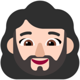 有络腮胡子的女人: 较浅肤色emoji素材一 160x160像素