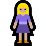 女性站姿:中浅肤色emoji素材一 160x160像素